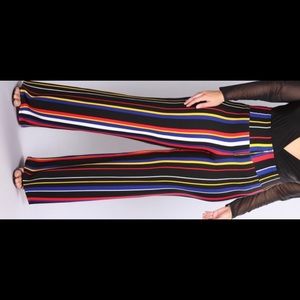 Fashion nova Helene Stripe Pants - Black/ Multi